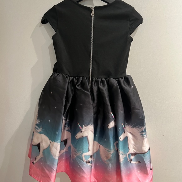 Girl Black Unicorn Dress - Picture 2 of 6